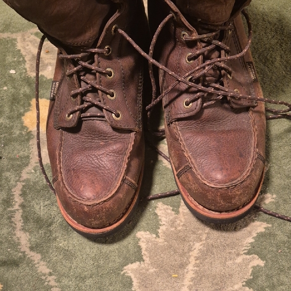 Red Wing Shoes Brown Leather Lace-Up Work Boots - Picture 4 of 13